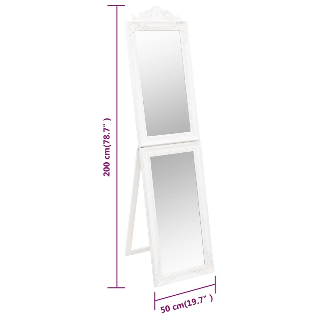 Free-Standing Mirror White 19.7x78.7