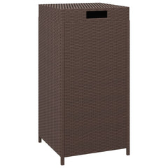 Trash Bin Brown 15.7x15.7x31.5 Poly Rattan
