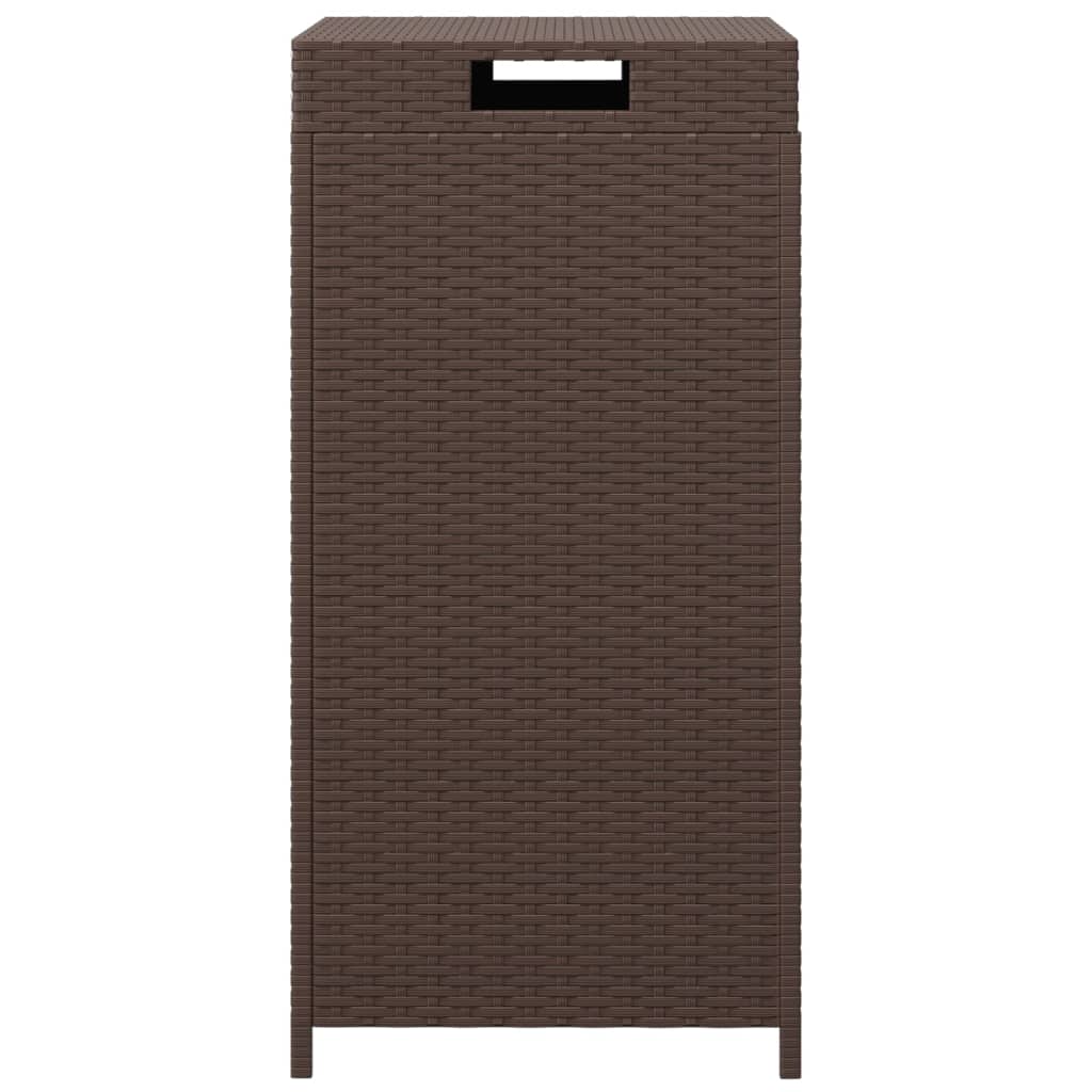 Trash Bin Brown 15.7x15.7x31.5 Poly Rattan