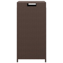 Trash Bin Brown 15.7x15.7x31.5 Poly Rattan