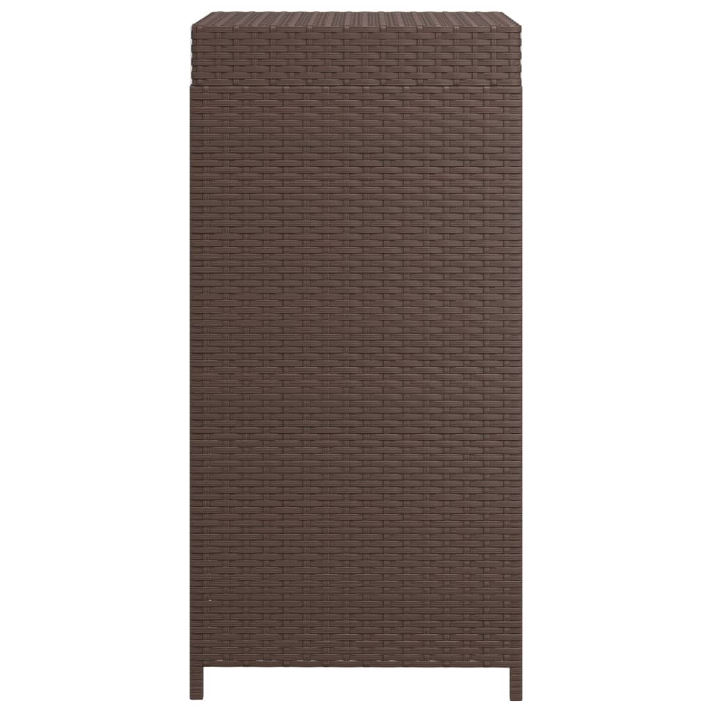 Trash Bin Brown 15.7x15.7x31.5 Poly Rattan
