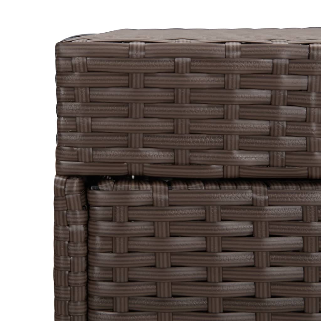 Trash Bin Brown 15.7x15.7x31.5 Poly Rattan