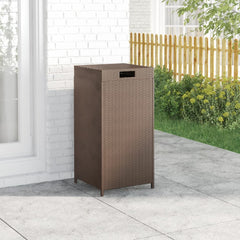Trash Bin Brown 15.7x15.7x31.5 Poly Rattan