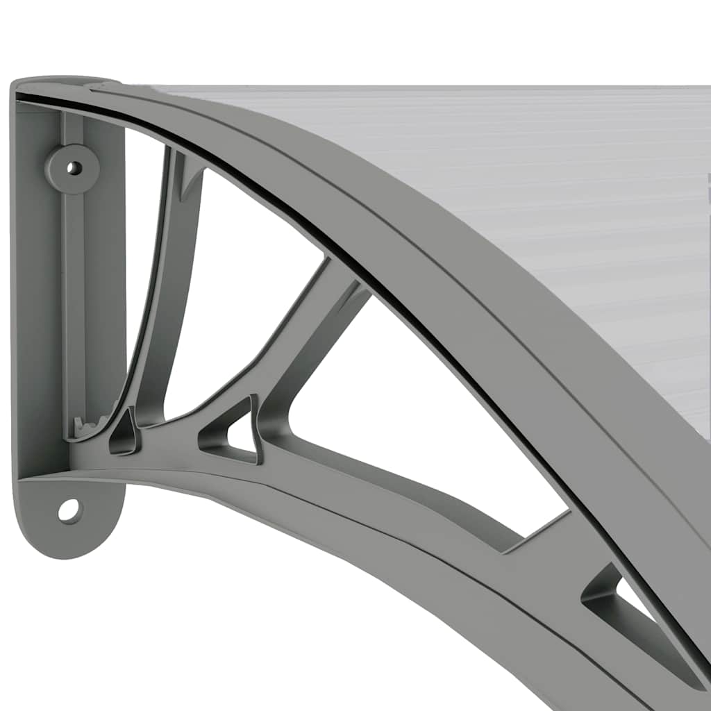 Door Canopy Gray 118.1x29.5 Polycarbonate