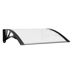 Door Canopy Black and Transparent 31.5x29.5 Polycarbonate