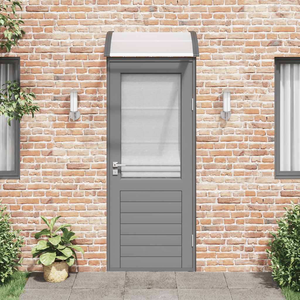 Door Canopy Black and Transparent 31.5x29.5 Polycarbonate