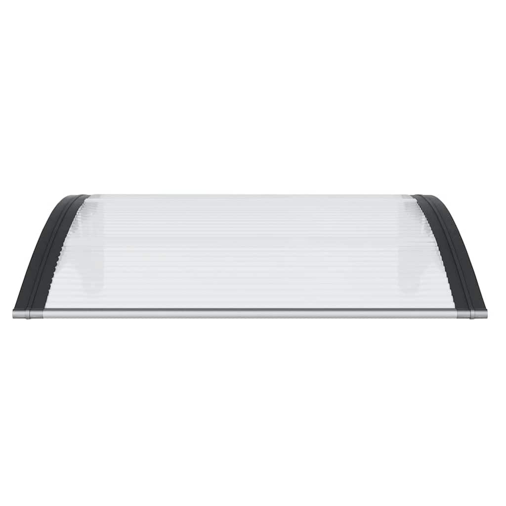 Door Canopy Black and Transparent 31.5x29.5 Polycarbonate