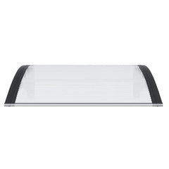Door Canopy Black and Transparent 31.5x29.5 Polycarbonate