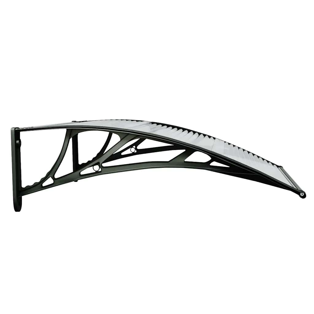 Door Canopy Black and Transparent 31.5x29.5 Polycarbonate