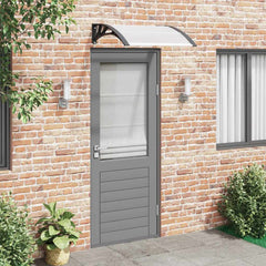 Door Canopy Black and Transparent 31.5x29.5 Polycarbonate