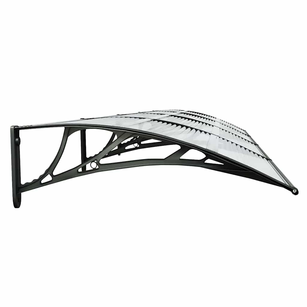 Door Canopy Black and Transparent 157.5x29.5 Polycarbonate