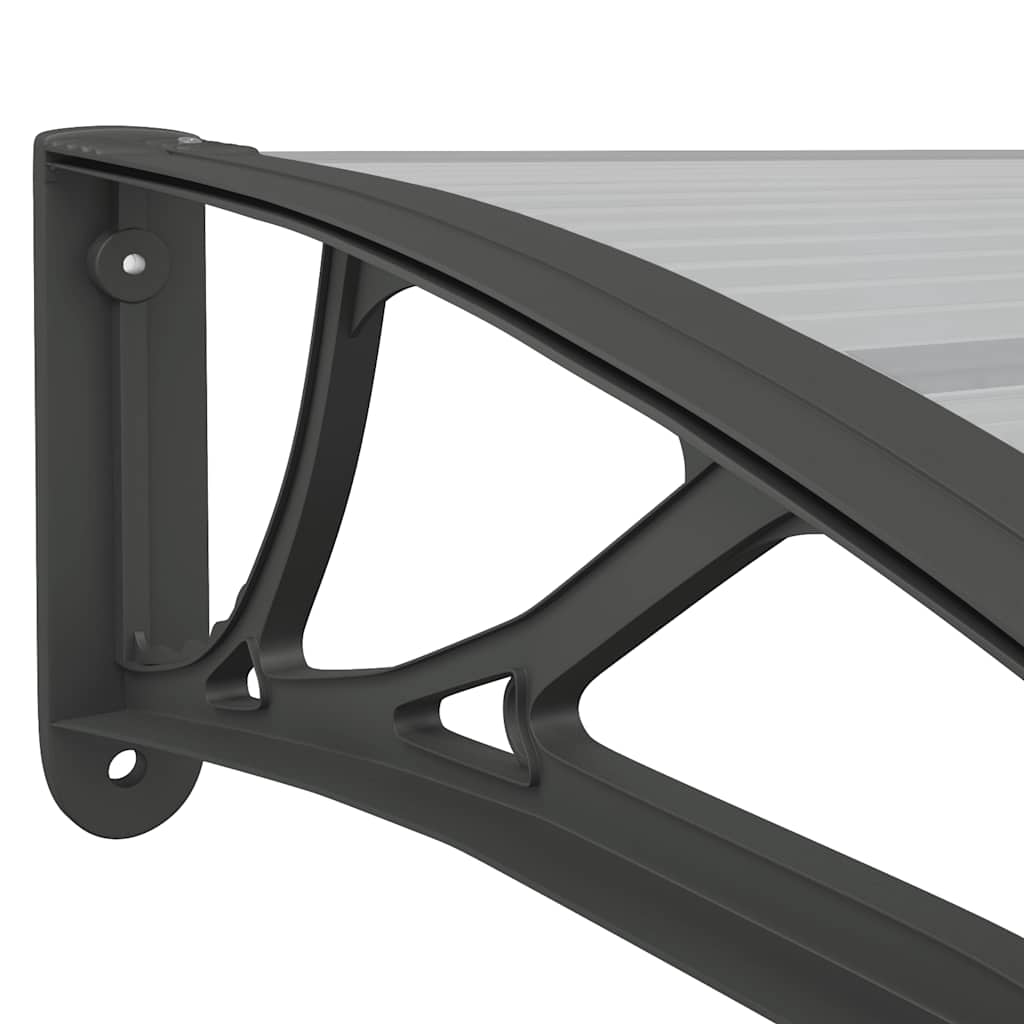 Door Canopy Black and Transparent 157.5x29.5 Polycarbonate