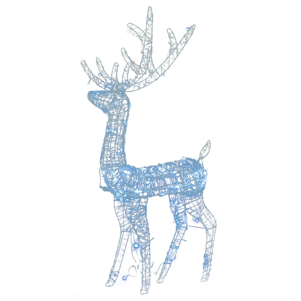 Three 47.2-inch acrylic reindeer silhouettes with cold white LED lights for Christmas decor.