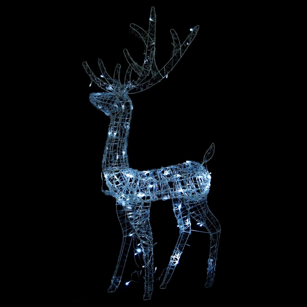 Three 47.2-inch acrylic reindeer silhouettes with cold white LED lights.