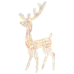 Three multicolor LED acrylic reindeer Christmas decorations in a pack.