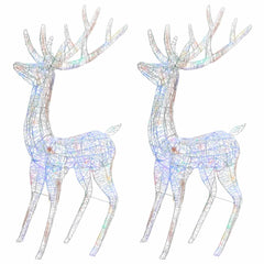 Two 70.9-inch acrylic reindeer light silhouettes with multicolor LEDs in a 2-pack.