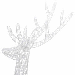 Two XXL white wireframe reindeer silhouettes with multicolor LED lights, 70.9 inches tall.