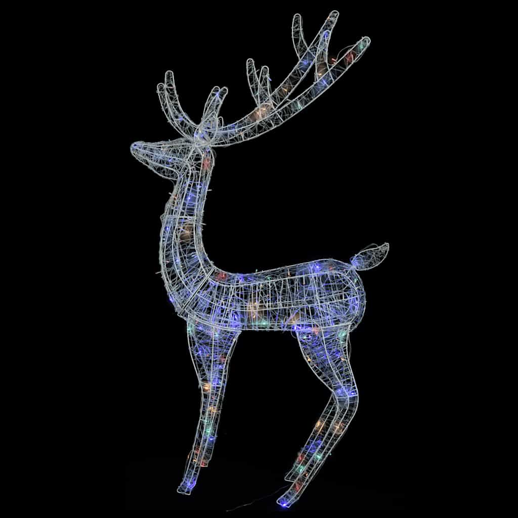 Two XXL acrylic reindeer light silhouettes, 70.9 inches tall with multicolor LEDs.