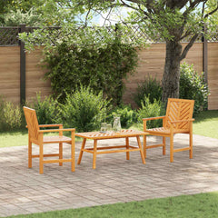 Garden Lounge Set 3 pcs Brown Solid Acacia Wood