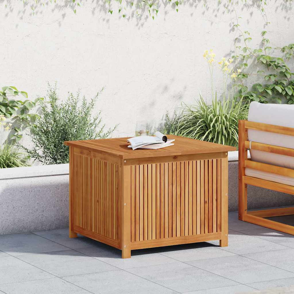Garden Storage Box Natural Wood Solid Acacia Wood 29.5x29.5x22.8 in