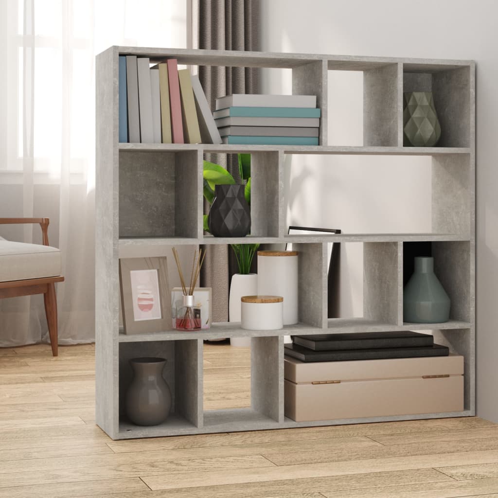 Book Cabinet/Room Divider Concrete Gray 41.3x9.4x40.2