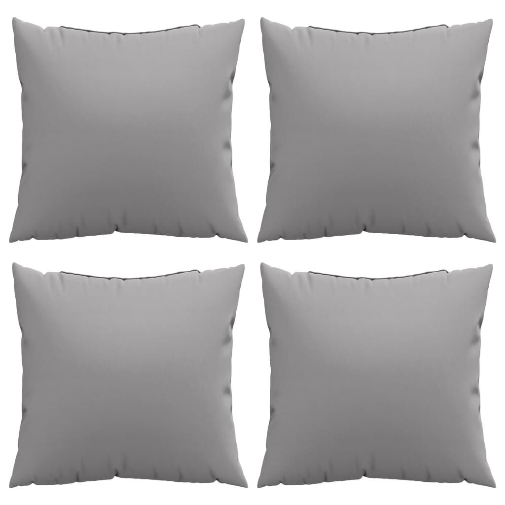 Sofa Cushions 4 pcs Gray 15.7x15.7 Fabric