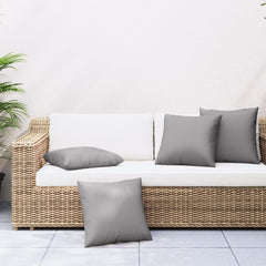 Sofa Cushions 4 pcs Gray 15.7x15.7 Fabric