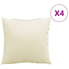 Cream polyester sofa cushions, 19.7x19.7 inches, sold in a 4-pack.
