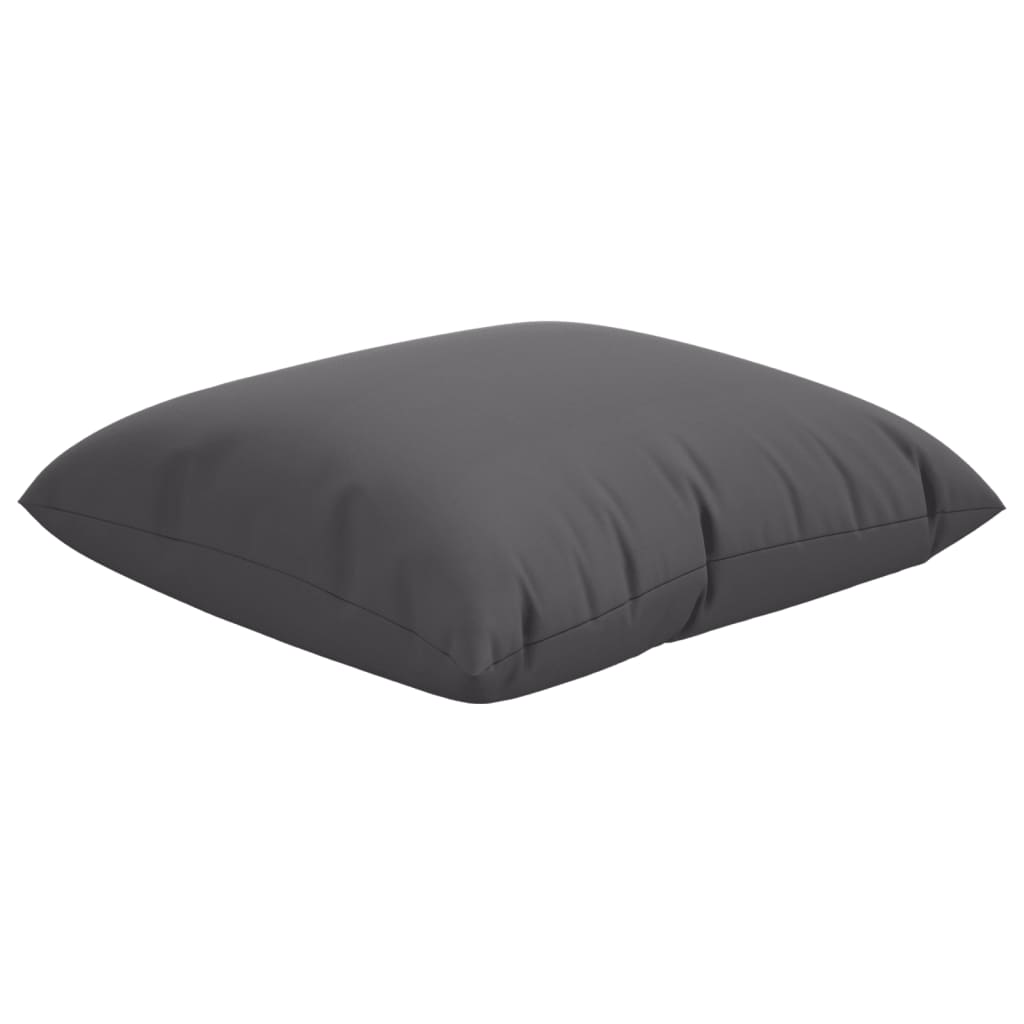 Four anthracite fabric sofa cushions, each 23.6x23.6 inches, shown individually.