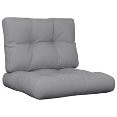 Gray polyester pallet cushions set with two pieces: seat and back.