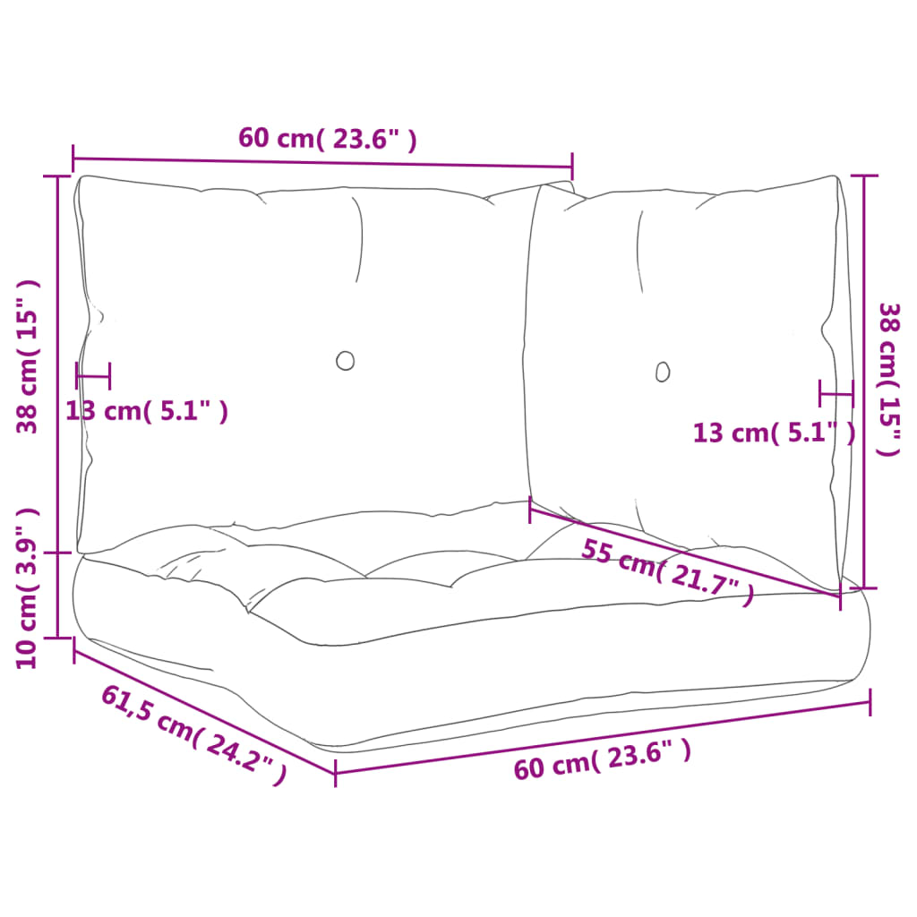 Pallet Cushions 3 pcs Cream Fabric