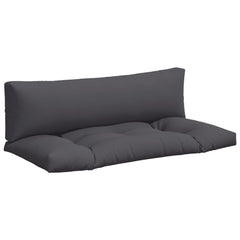 Two anthracite polyester cushions for pallet sofa: seat and back.