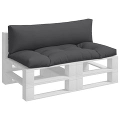Two anthracite polyester cushions for pallet sofa, one seat and one backrest.