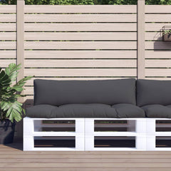 Two anthracite polyester cushions for pallet sofa, one seat and one back.