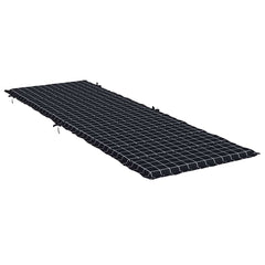 Black check outdoor sun lounger cushion made of water-resistant Oxford fabric.