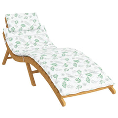 Leaf-pattern Oxford fabric cushion with head pillow for sun lounger.