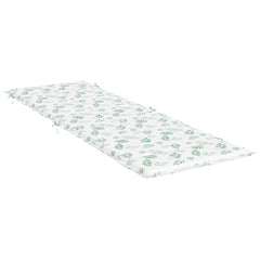 Leaf-patterned Oxford fabric sun lounger cushion with foam filling and ties.