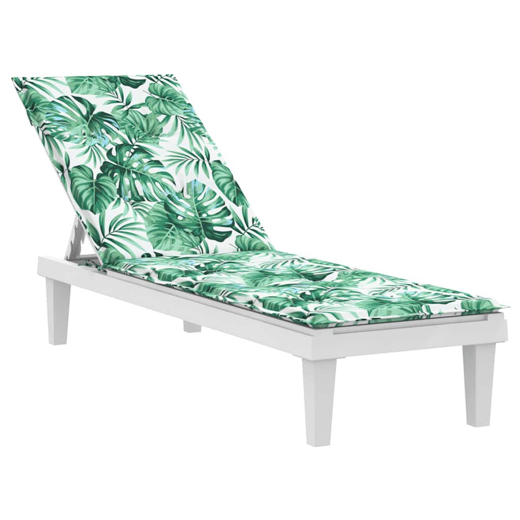 Leaf pattern cushion made of water-repellent Oxford fabric for deck chairs.