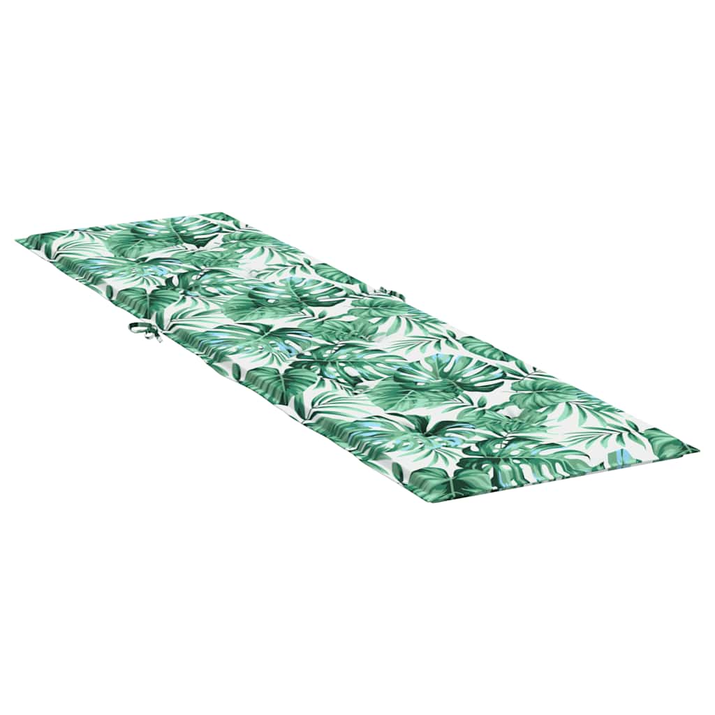 Bostome deck chair cushion in leaf pattern, made of water-repellent Oxford fabric.
