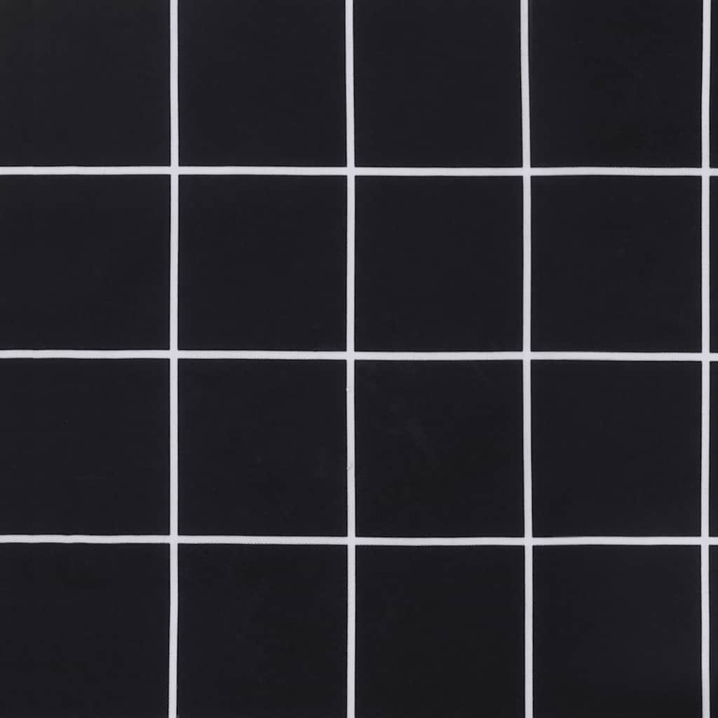 Black checkered Oxford fabric cushion for deck chair with non-slip straps and foam filling