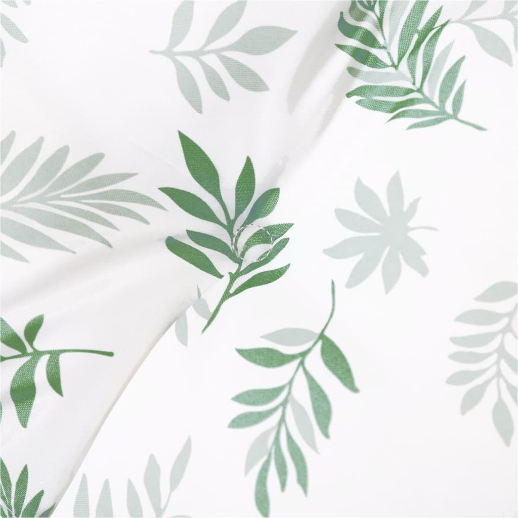 Leaf-patterned Oxford fabric deck chair cushion in green and white.