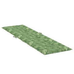 Green leaf-patterned Oxford fabric deck chair cushion with ties.