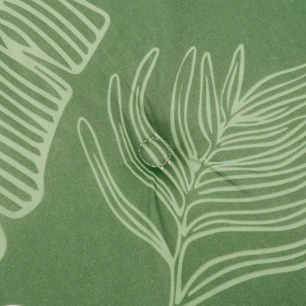 Green leaf-patterned Oxford fabric deck chair cushion with soft filling.