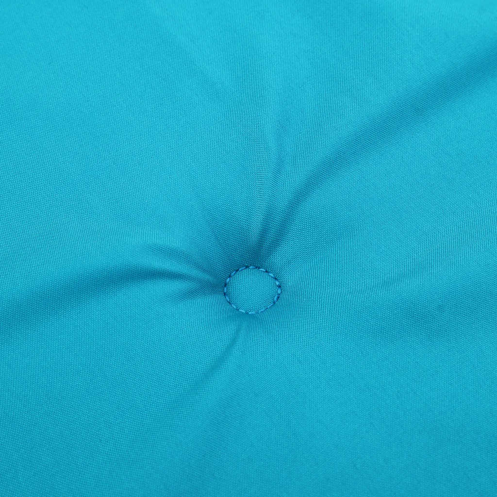 Turquoise Oxford fabric deck chair cushion with button tuft and water-resistant finish
