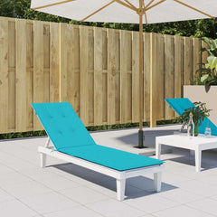 Turquoise Oxford fabric deck chair cushion with soft foam and water-resistant finish