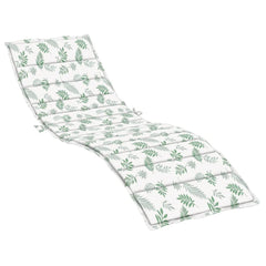Bostome Sun Lounger Cushion in leaf pattern, made of water-resistant Oxford fabric.