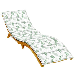 Bostome Sun Lounger Cushion in leaf pattern, made of water-resistant Oxford fabric.