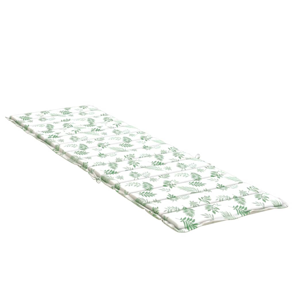 Bostome Sun Lounger Cushion in leaf pattern, made of water-resistant Oxford fabric.