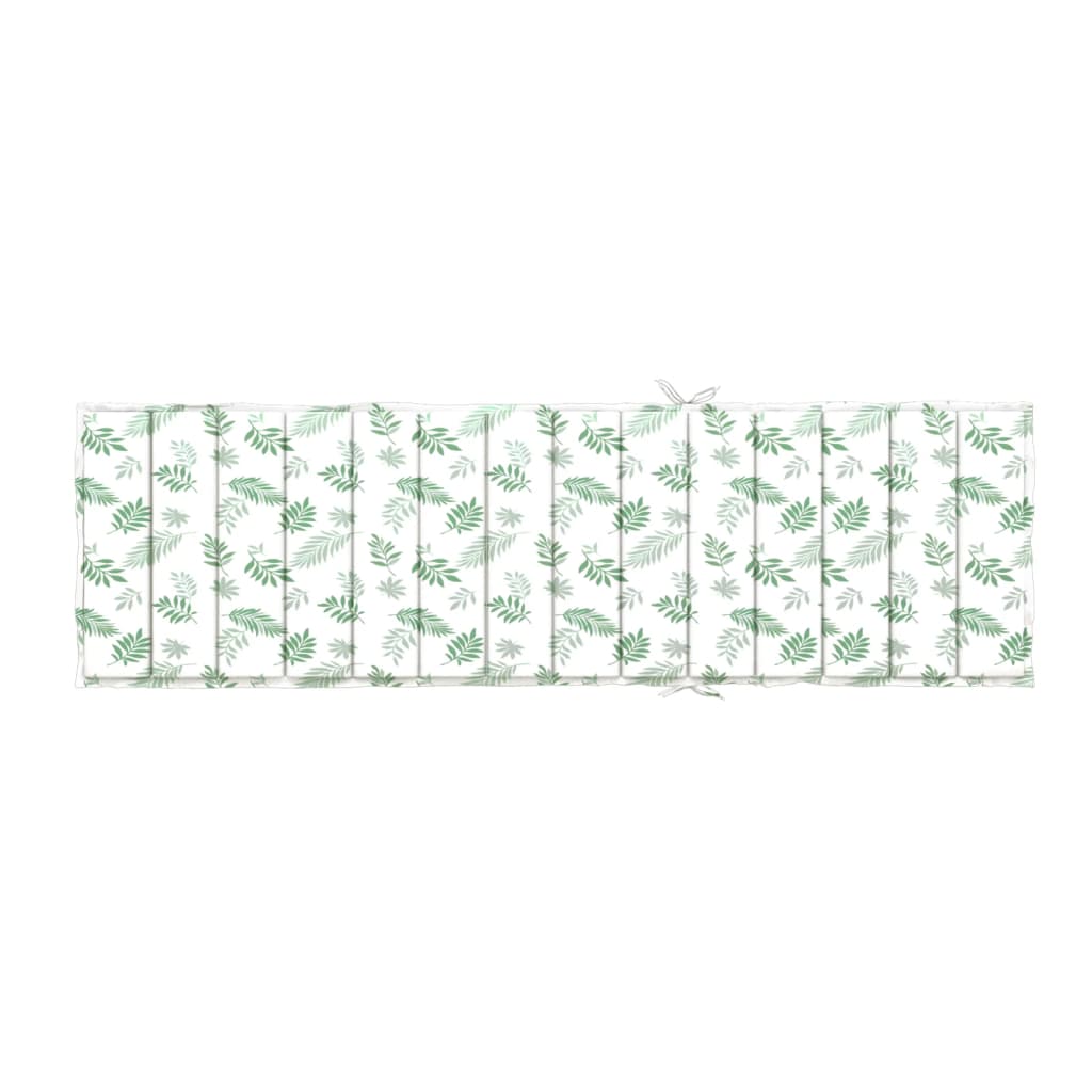 Bostome sun lounger cushion in leaf pattern, made of water-resistant Oxford fabric.