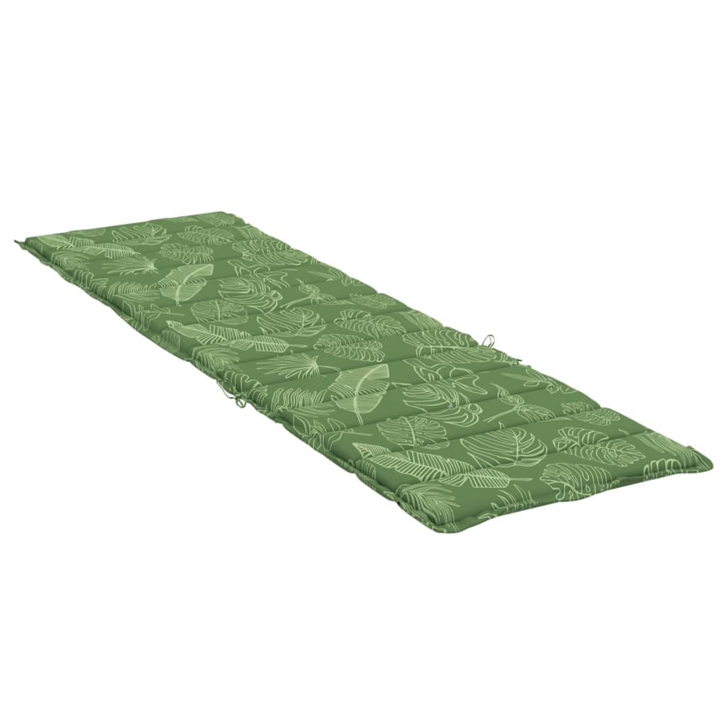 Bostome sun lounger cushion with leaf pattern in durable Oxford fabric and soft foam filling.